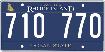 RI license plate 710770