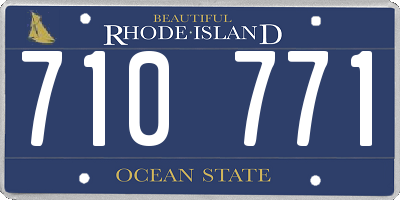 RI license plate 710771