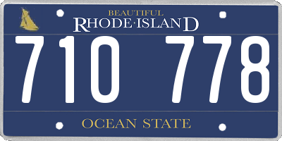 RI license plate 710778