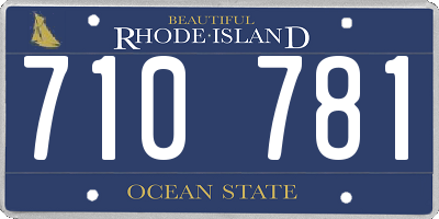 RI license plate 710781