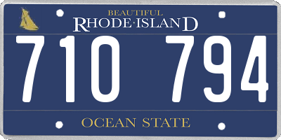 RI license plate 710794