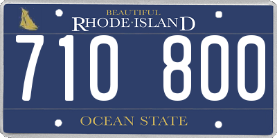 RI license plate 710800