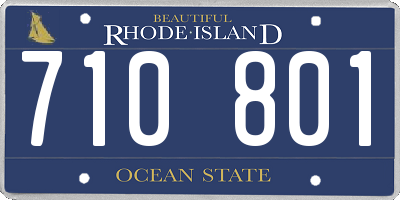 RI license plate 710801