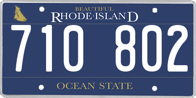 RI license plate 710802