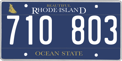 RI license plate 710803