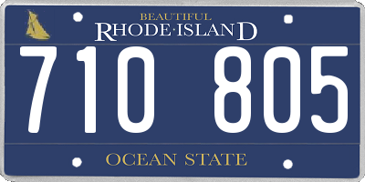 RI license plate 710805