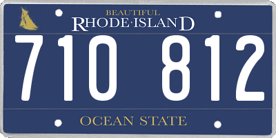 RI license plate 710812
