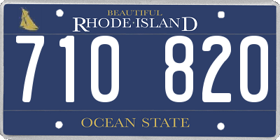 RI license plate 710820