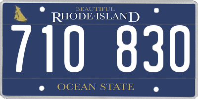 RI license plate 710830