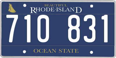 RI license plate 710831