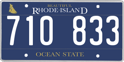 RI license plate 710833