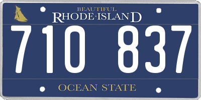 RI license plate 710837