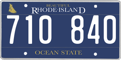 RI license plate 710840