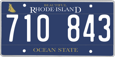 RI license plate 710843