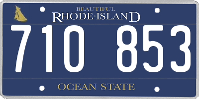 RI license plate 710853