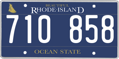 RI license plate 710858