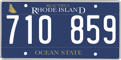 RI license plate 710859