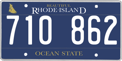 RI license plate 710862