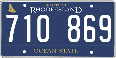 RI license plate 710869