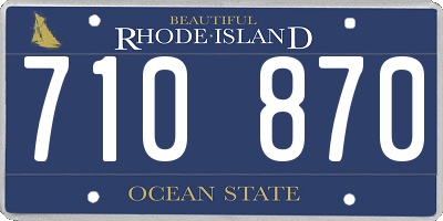 RI license plate 710870