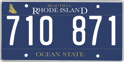 RI license plate 710871