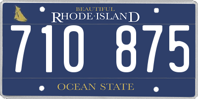 RI license plate 710875