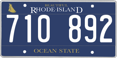 RI license plate 710892