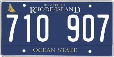 RI license plate 710907