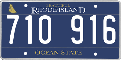 RI license plate 710916