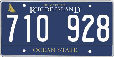 RI license plate 710928