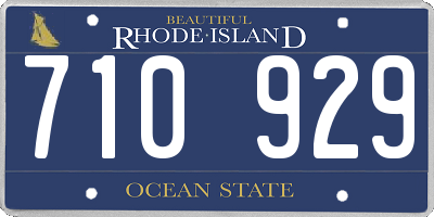 RI license plate 710929