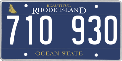 RI license plate 710930
