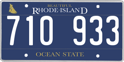 RI license plate 710933