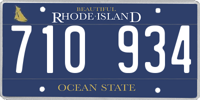 RI license plate 710934