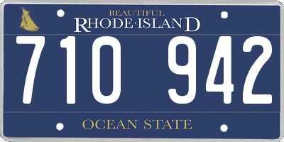RI license plate 710942