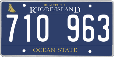 RI license plate 710963