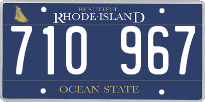RI license plate 710967