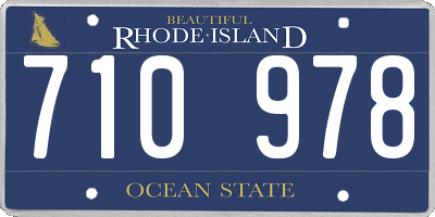 RI license plate 710978