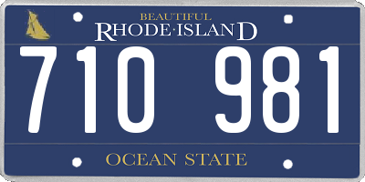 RI license plate 710981