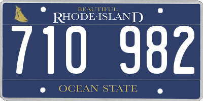 RI license plate 710982
