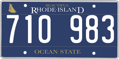 RI license plate 710983