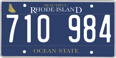 RI license plate 710984