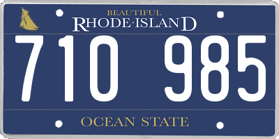 RI license plate 710985