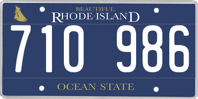 RI license plate 710986