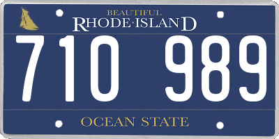 RI license plate 710989