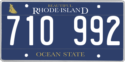 RI license plate 710992