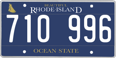 RI license plate 710996
