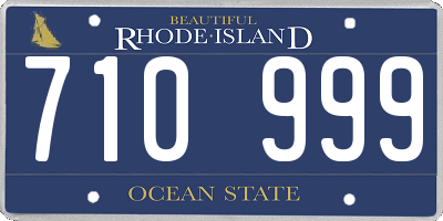 RI license plate 710999