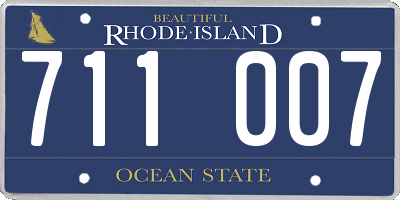 RI license plate 711007