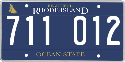 RI license plate 711012